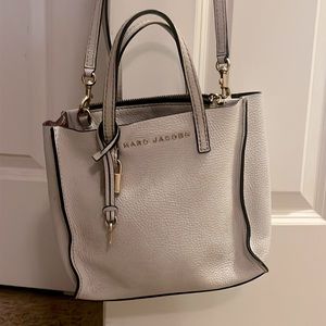 Marc Jacobs white leather mini tote crossbody bag